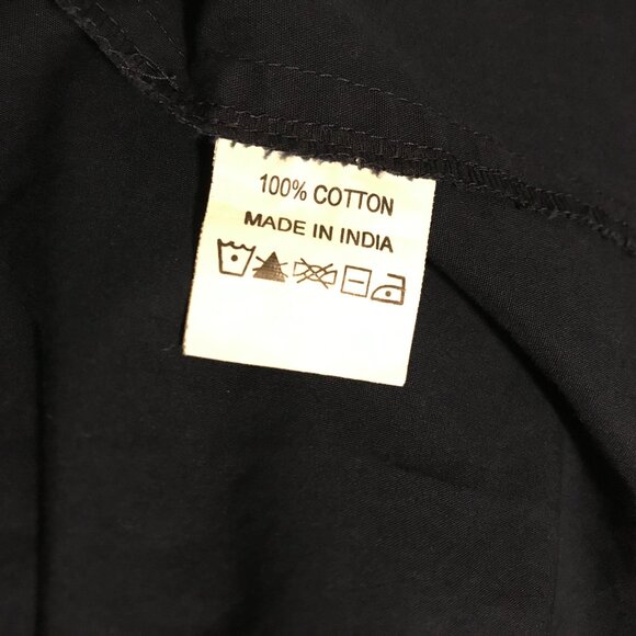 Eshakti 100% Cotton Fit-flare Shirt Dress Cap Sleeves Pockets Navy Womens Large - Picture 6 of 9